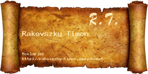 Rakovszky Timon névjegykártya